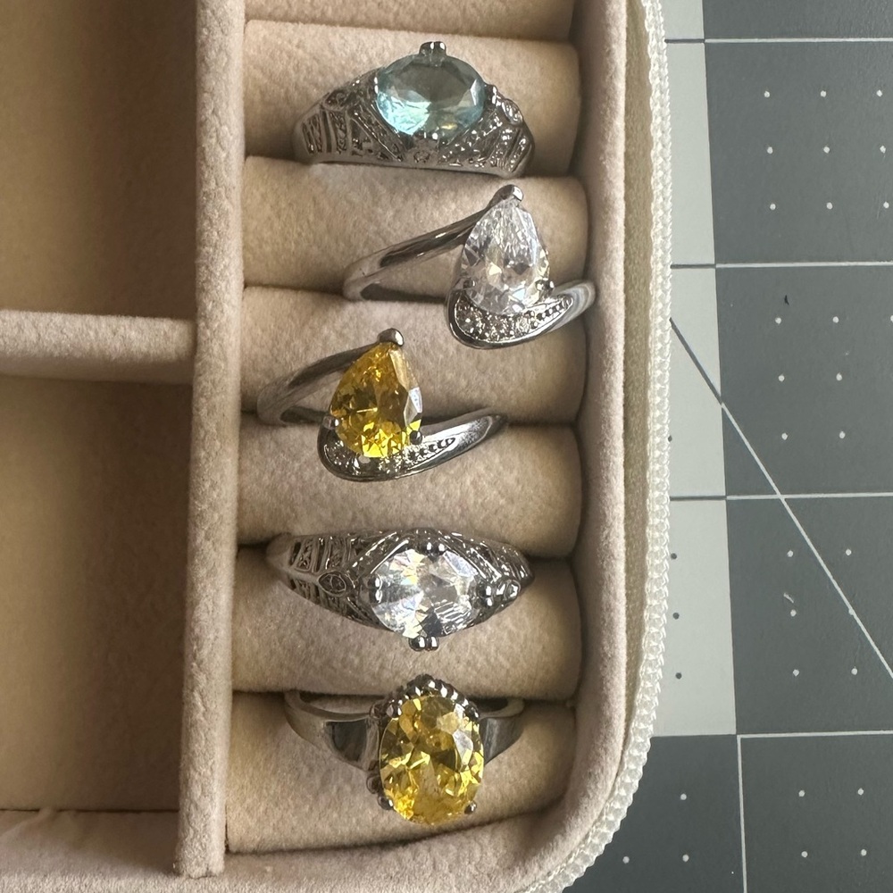 Elegant Gemstone Ring Set